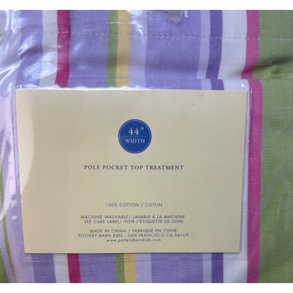 Pottery Barn Kids Bright Stripe Valance Pole Pocket Top Treatment 44X18 NEW‎ - Picture 3 of 4